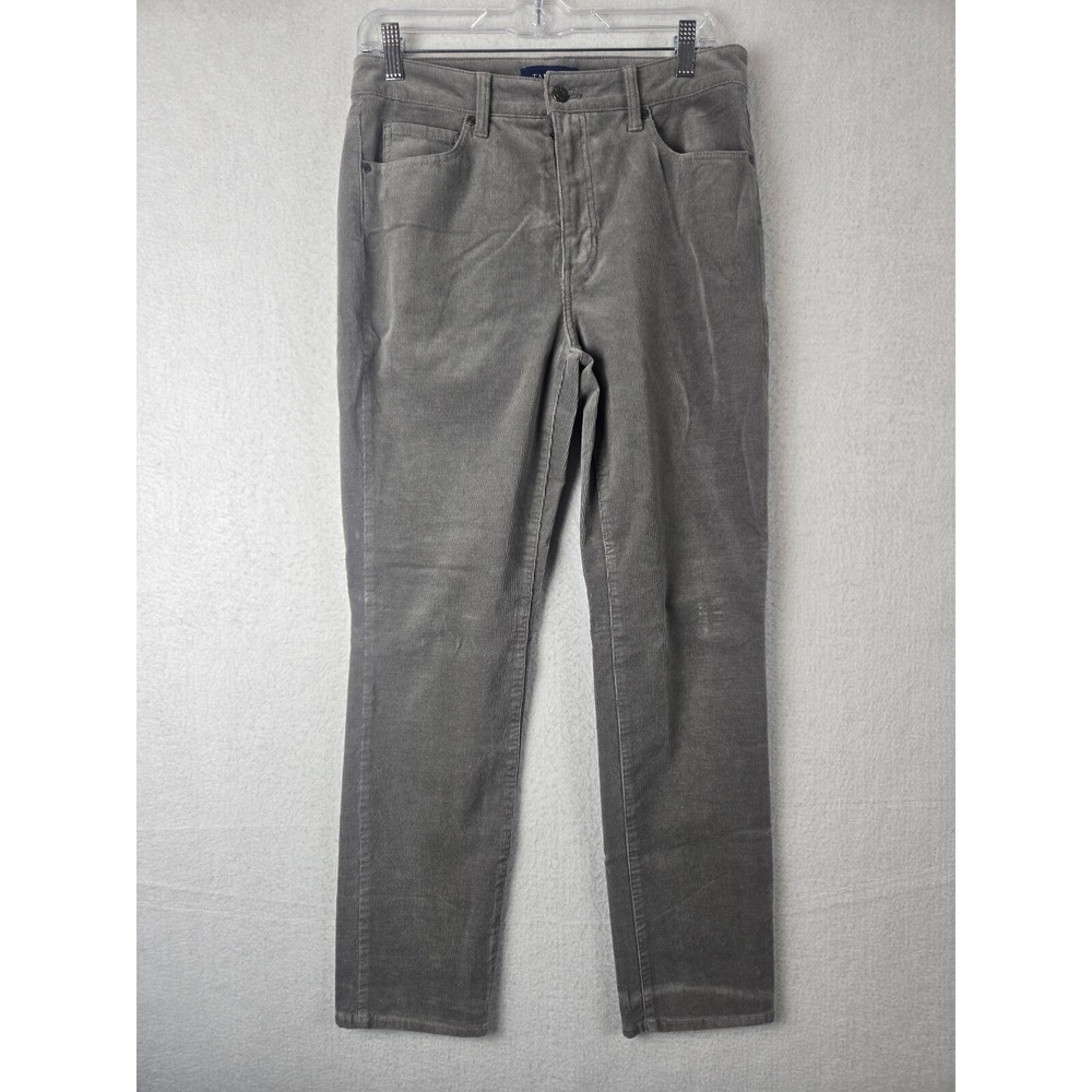Talbots High Waist Straight Corduroy Pants Womens‎ Size 6P Cotton Blend Gray
